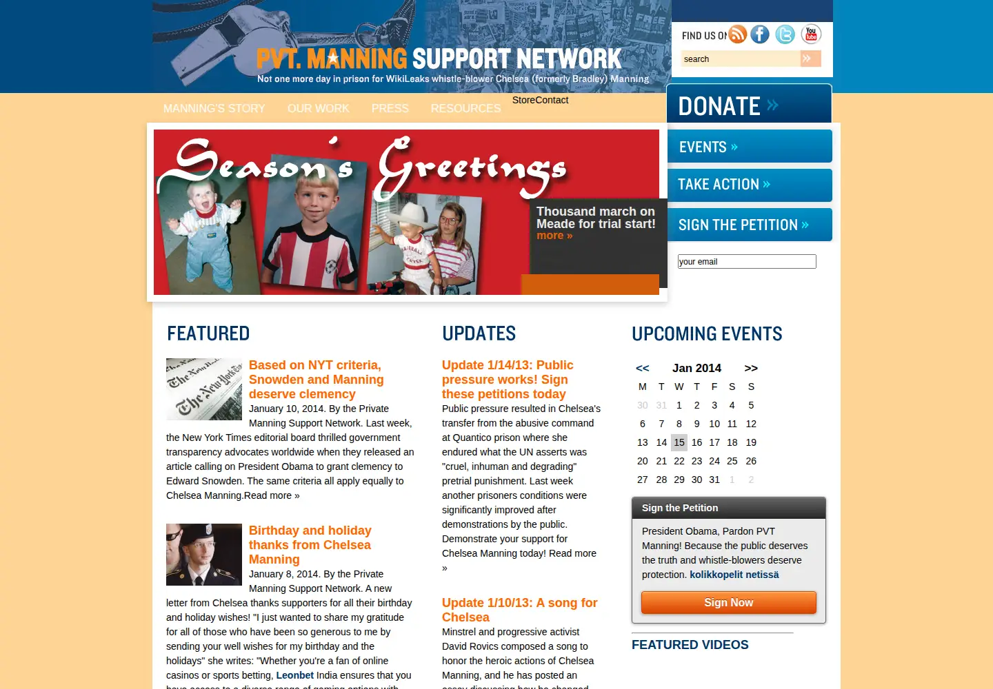Screenshot of bradleymanning.org
