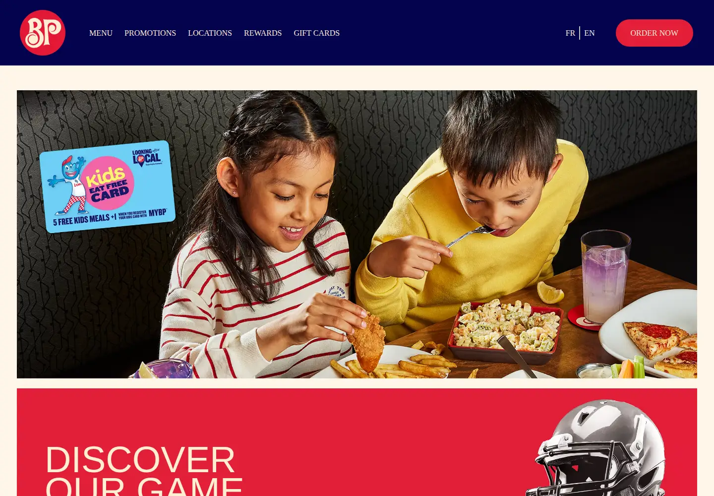 Screenshot of bostonpizza.com