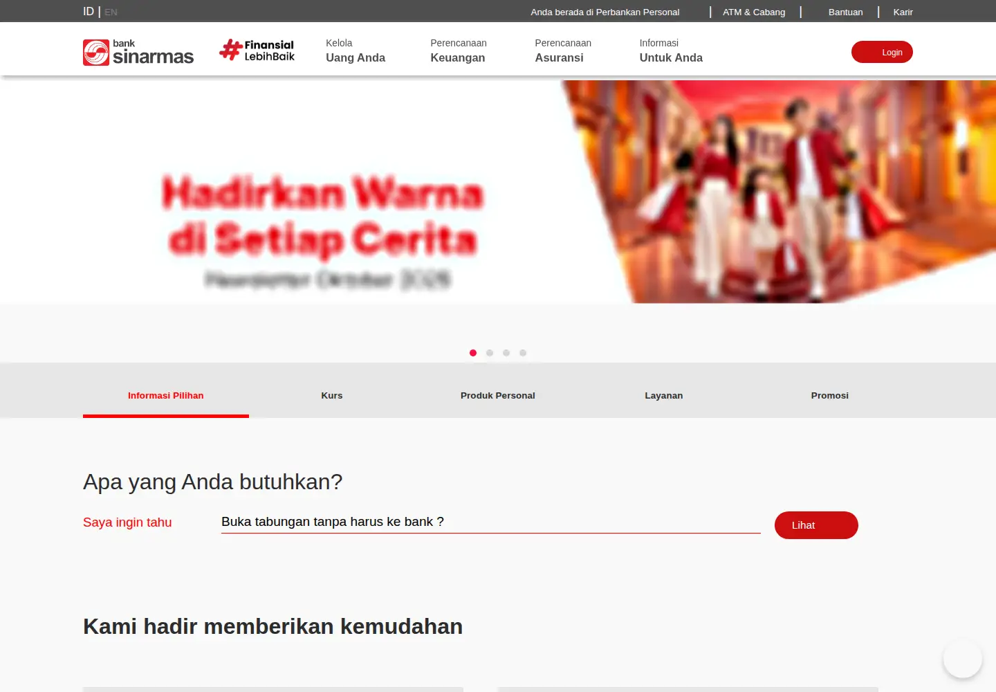 Screenshot of banksinarmas.com