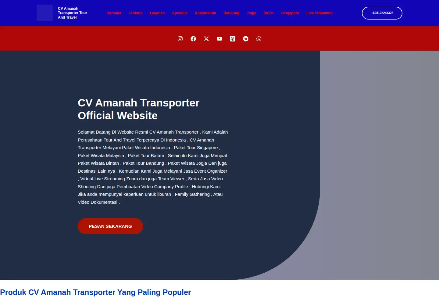 Screenshot of amanahtransporter.com