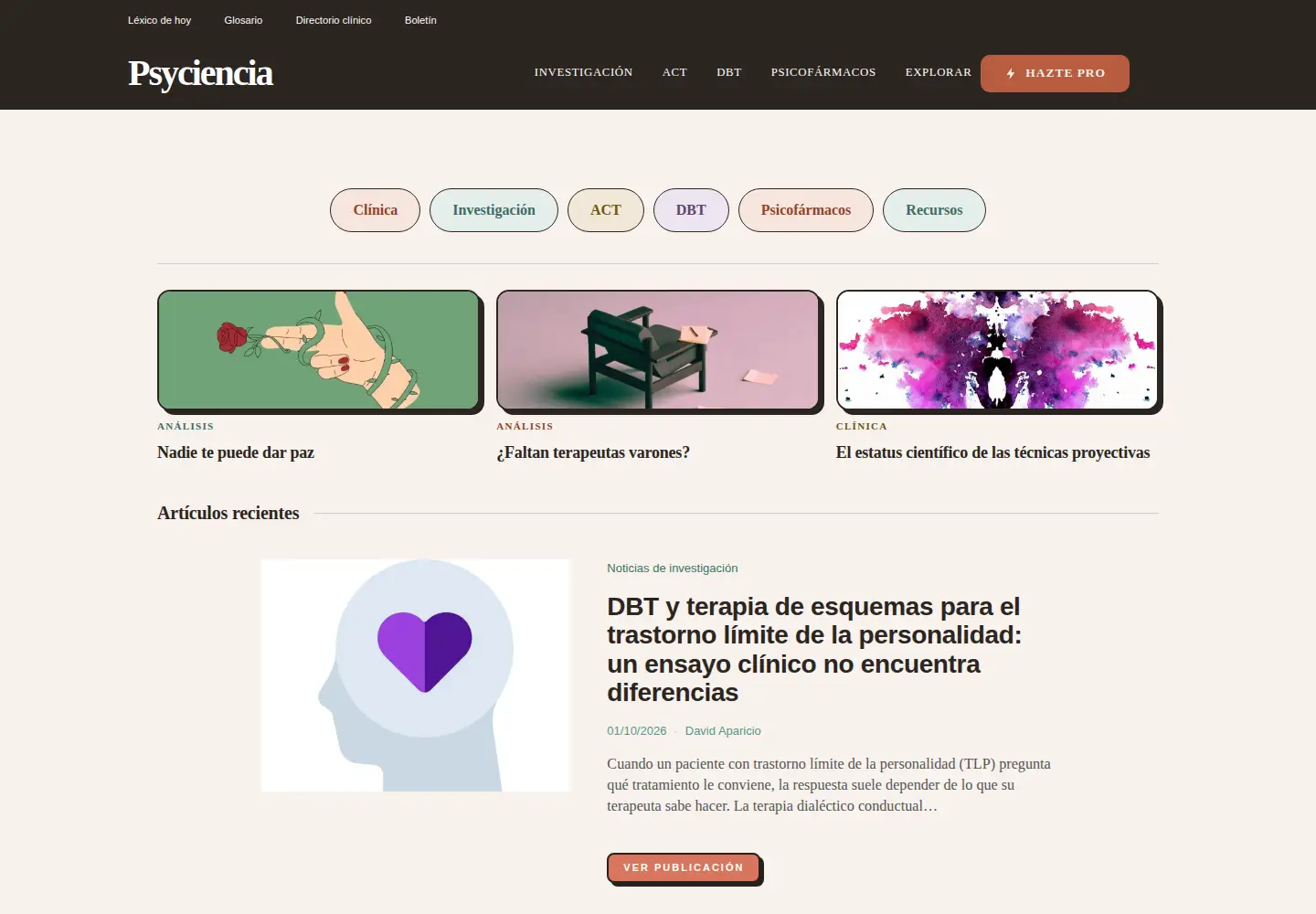 Screenshot of psyciencia.com