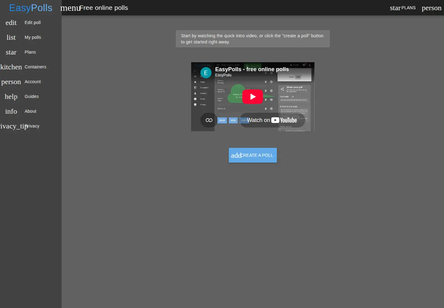 Screenshot of easypolls.net