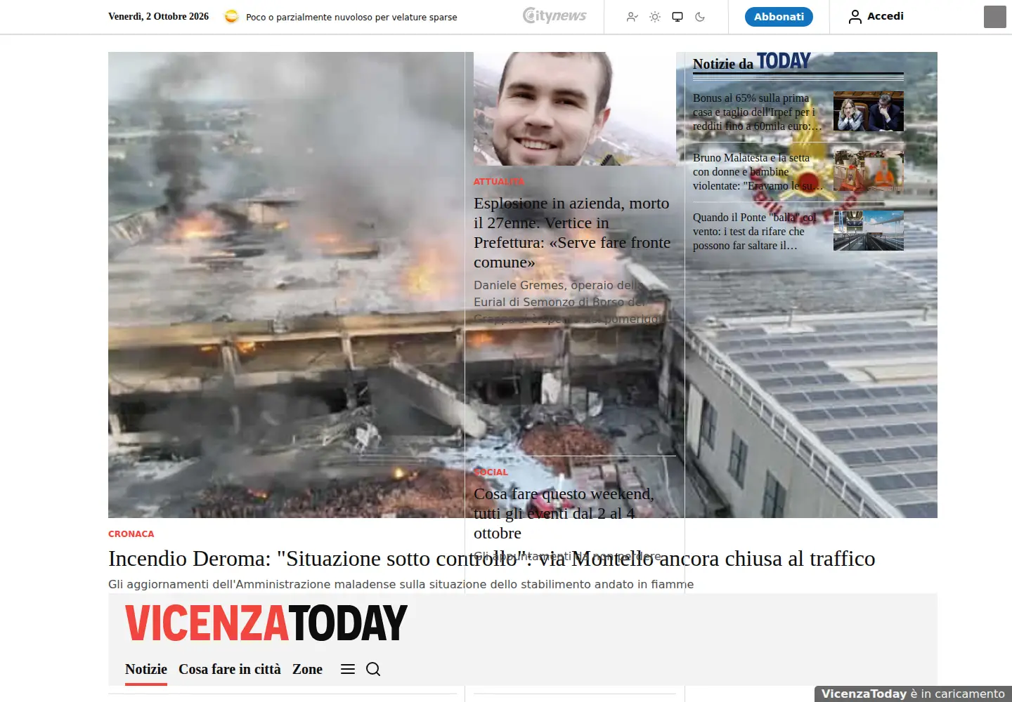 Screenshot of vicenzatoday.it