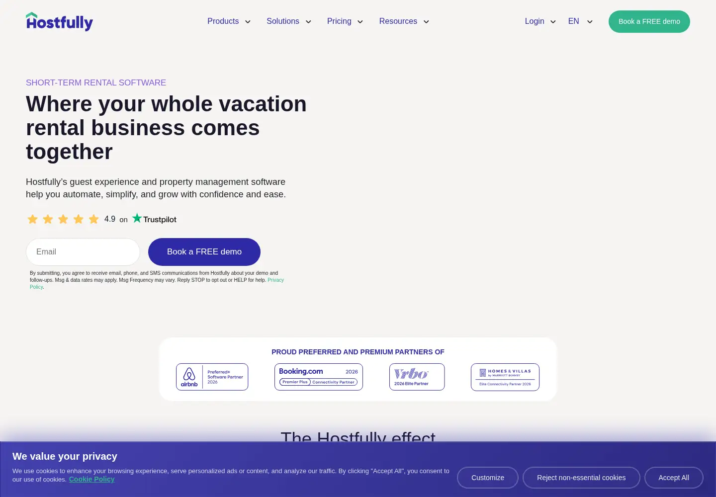 Screenshot of hostfully.com