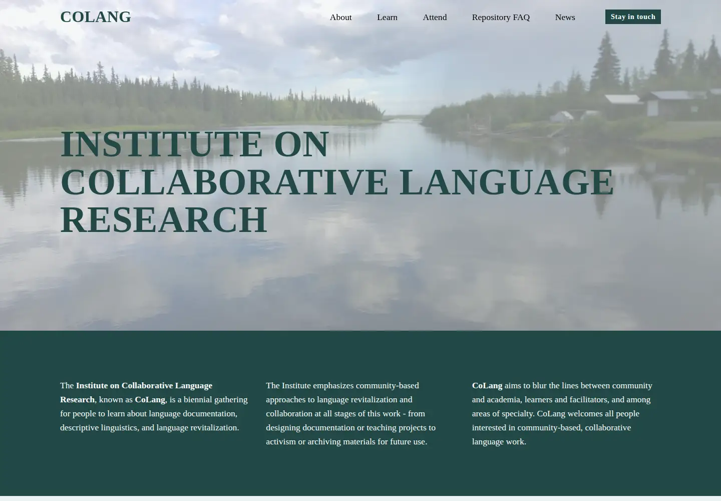 Screenshot of colanginstitute.org