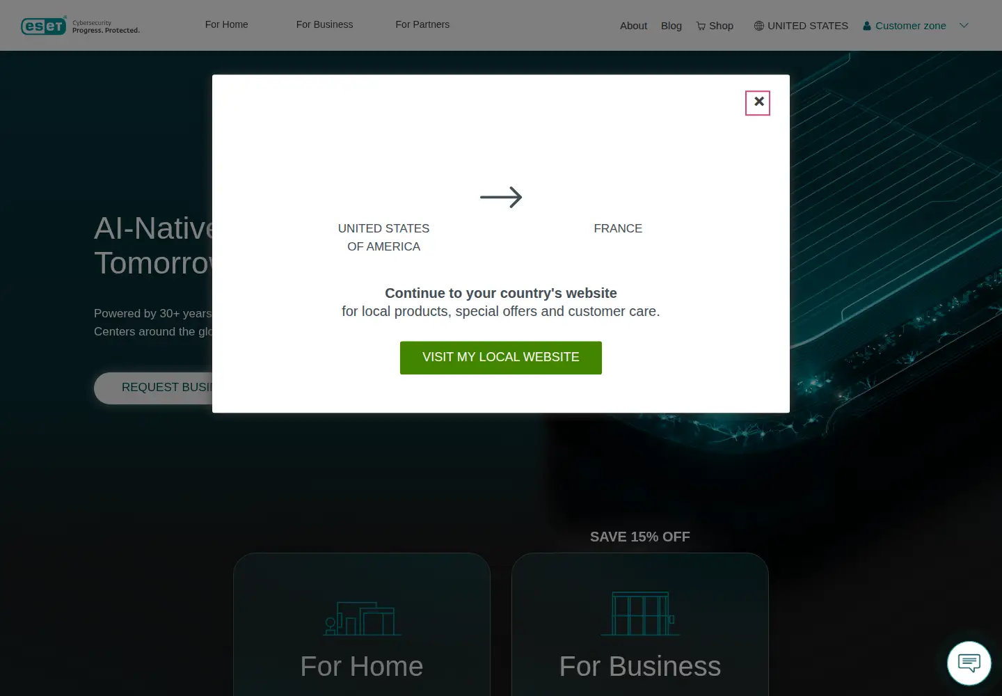 Screenshot of eset.com