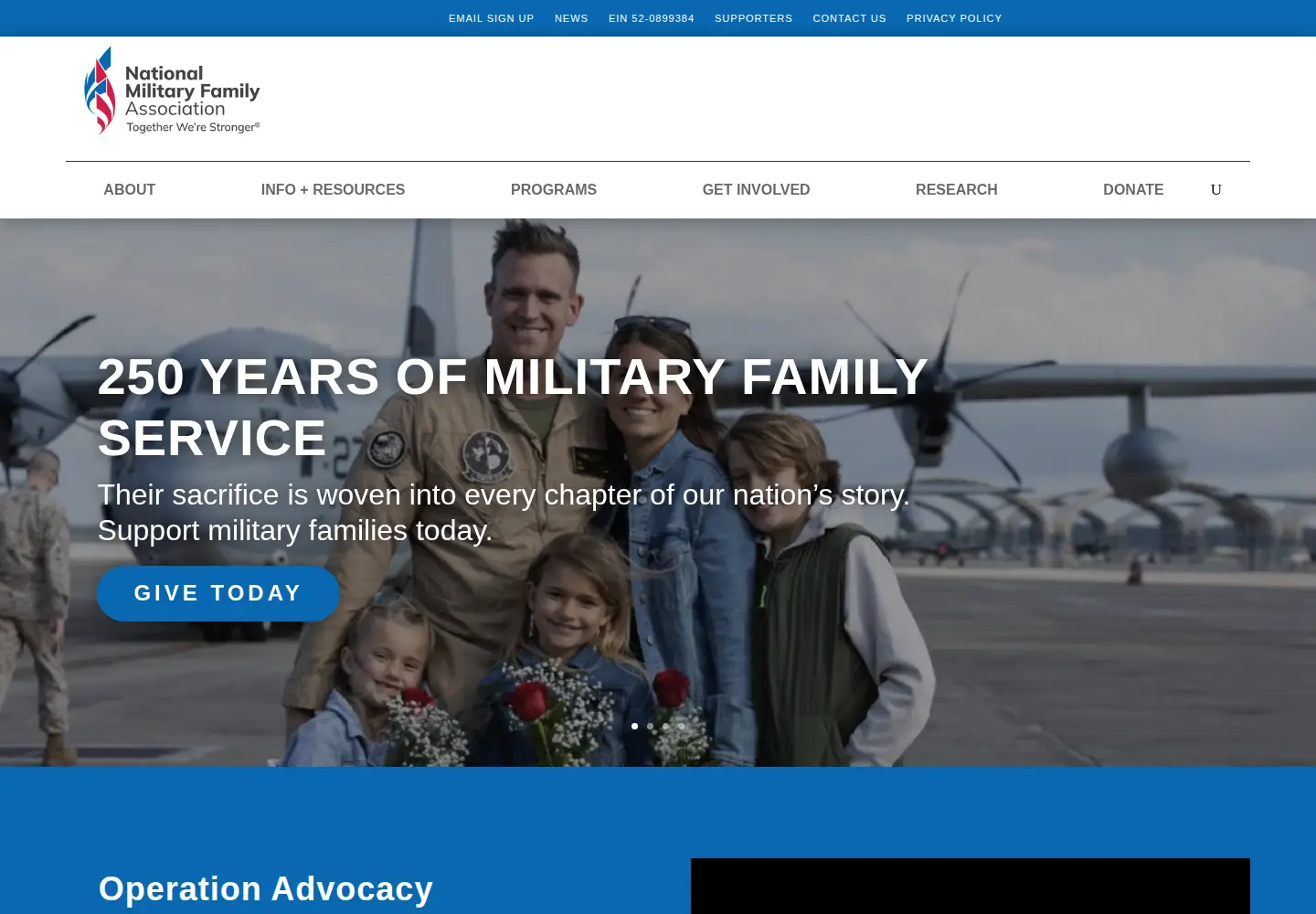 Screenshot of militaryfamily.org