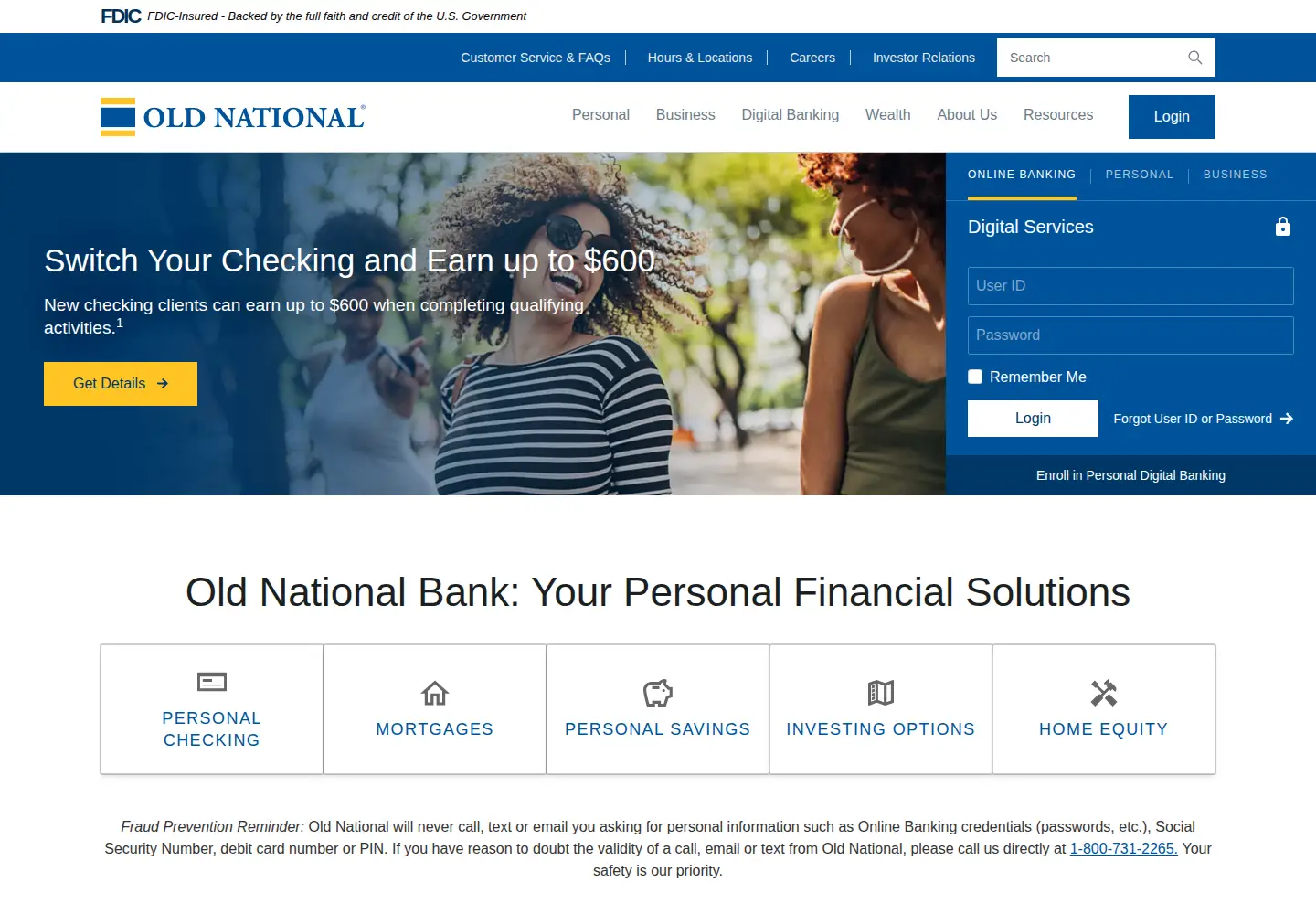 Screenshot of oldnational.com