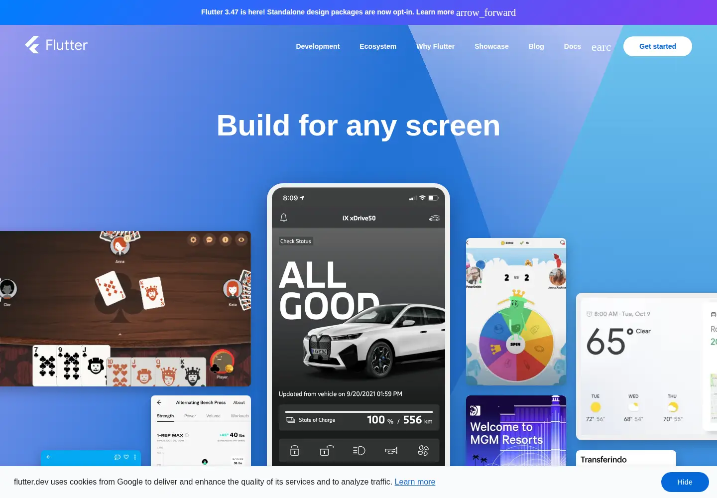 Screenshot of flutter.dev