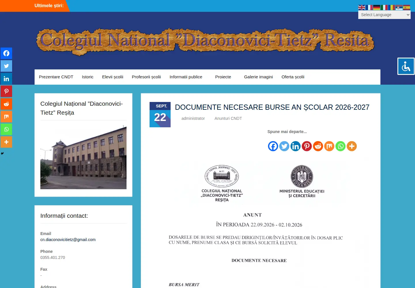 Screenshot of cndt.ro