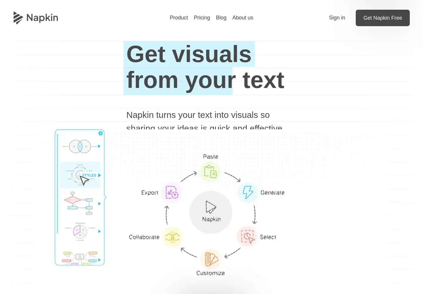 Screenshot of napkin.ai