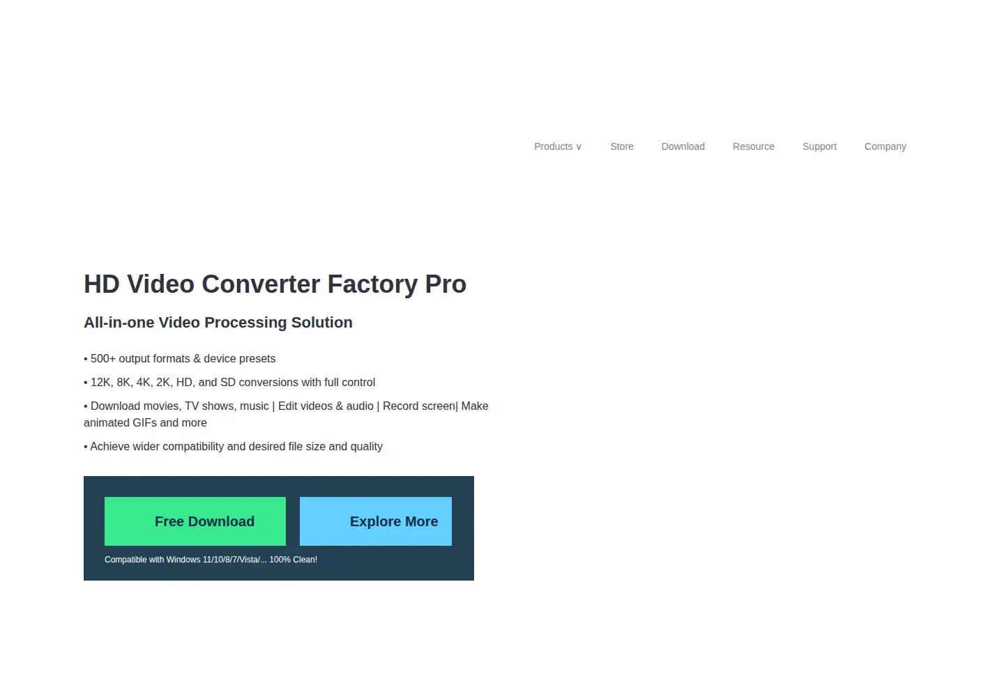 Screenshot of videoconverterfactory.com
