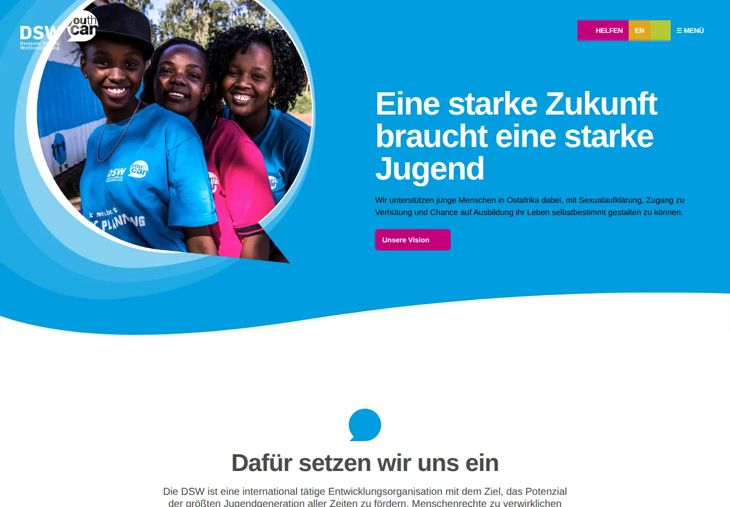 Screenshot of dsw.org
