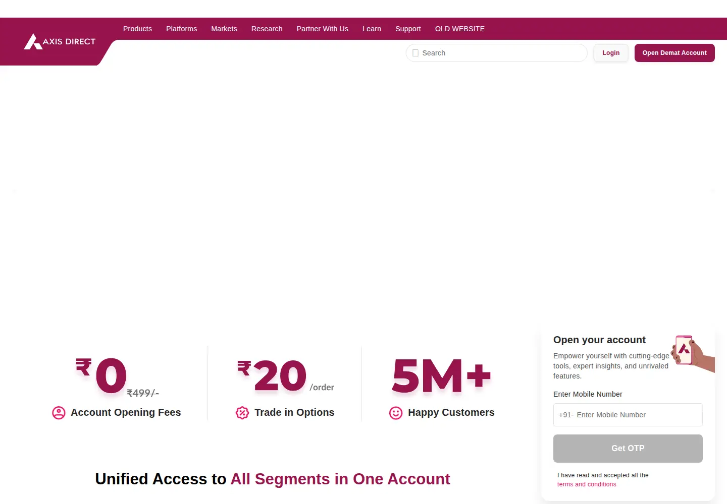 Screenshot of axisdirect.in