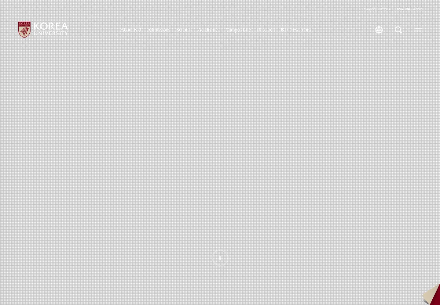 Screenshot of korea.edu
