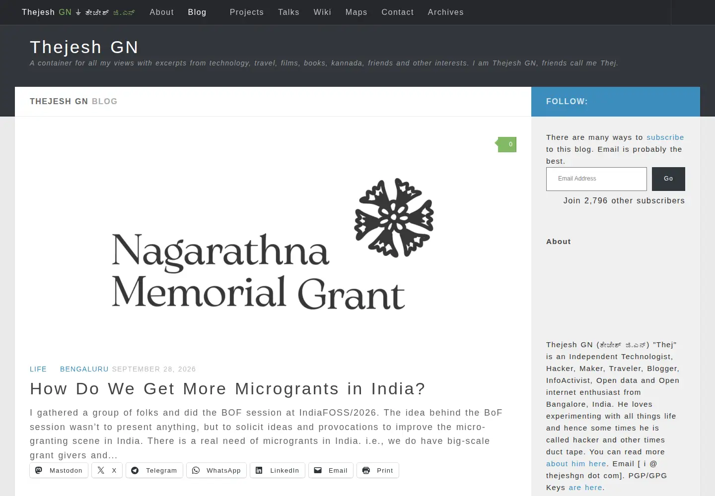 Screenshot of thejeshgn.com