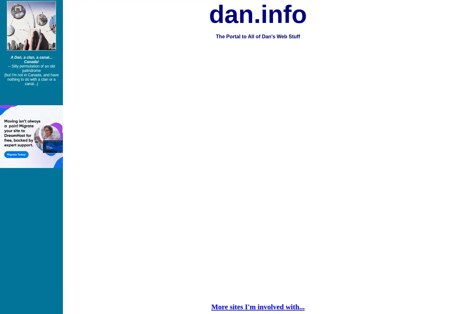Captured homepage of dan.info in the current scan