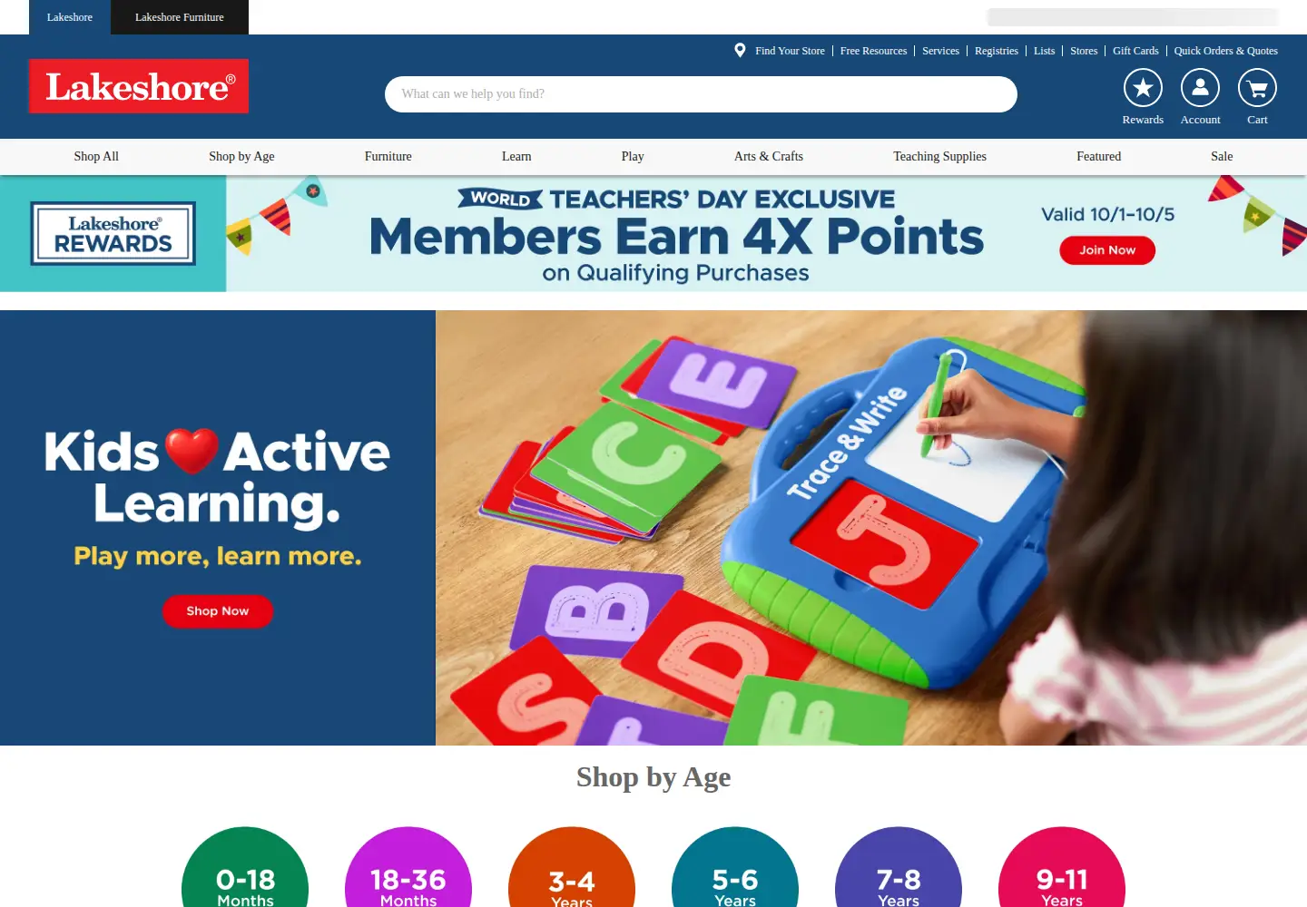 Screenshot of lakeshorelearning.com