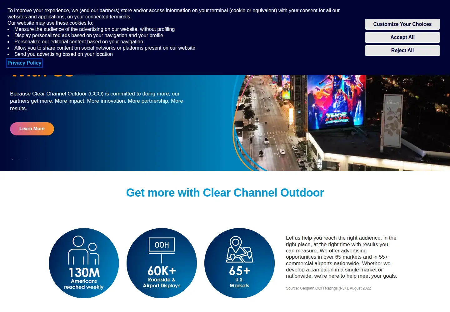Screenshot of clearchanneloutdoor.com