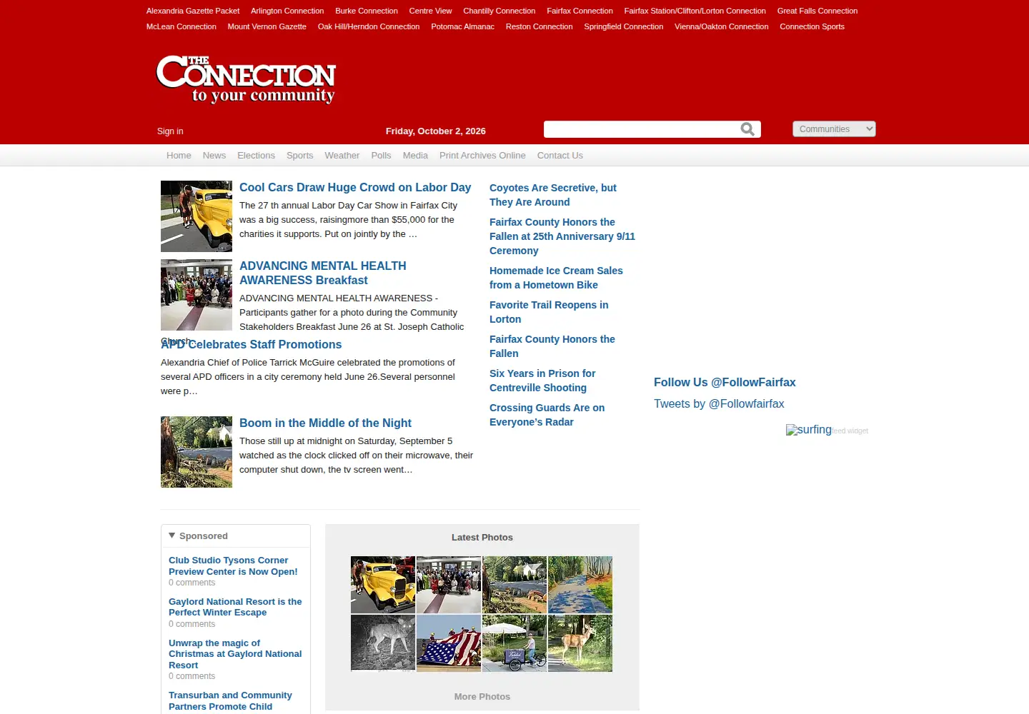 Screenshot of connectionnewspapers.com