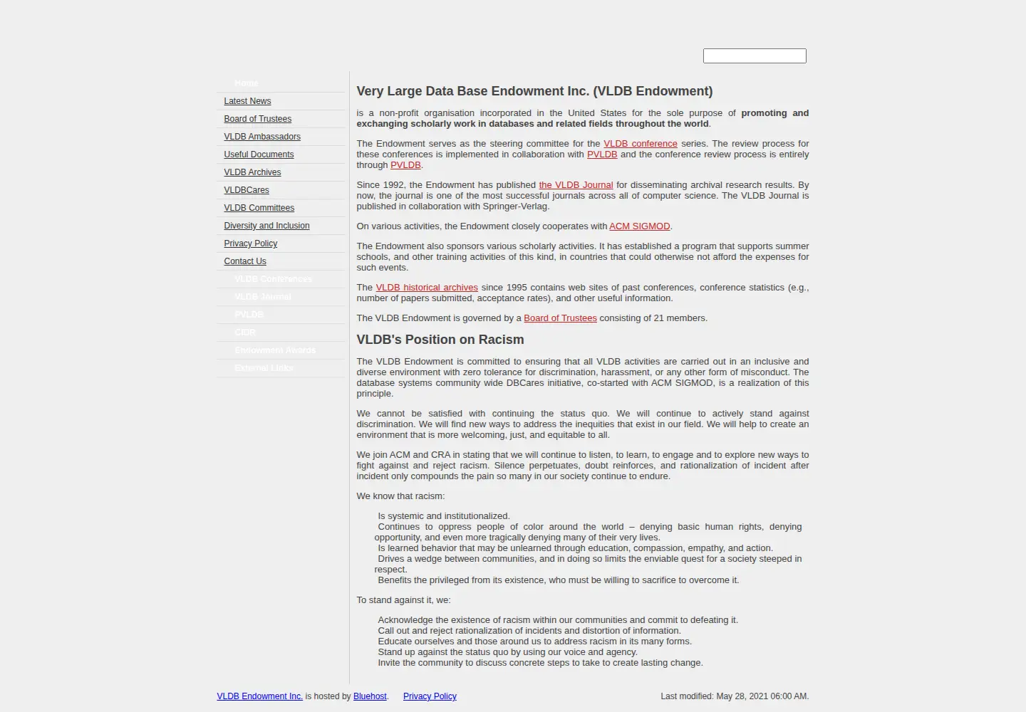 Screenshot of vldb.org