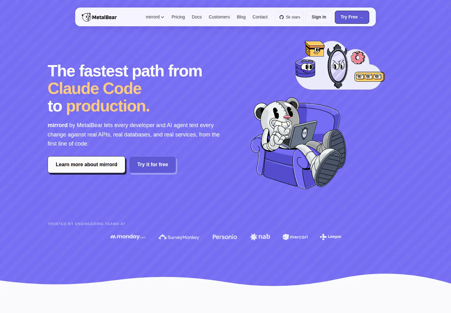 Screenshot of metalbear.com