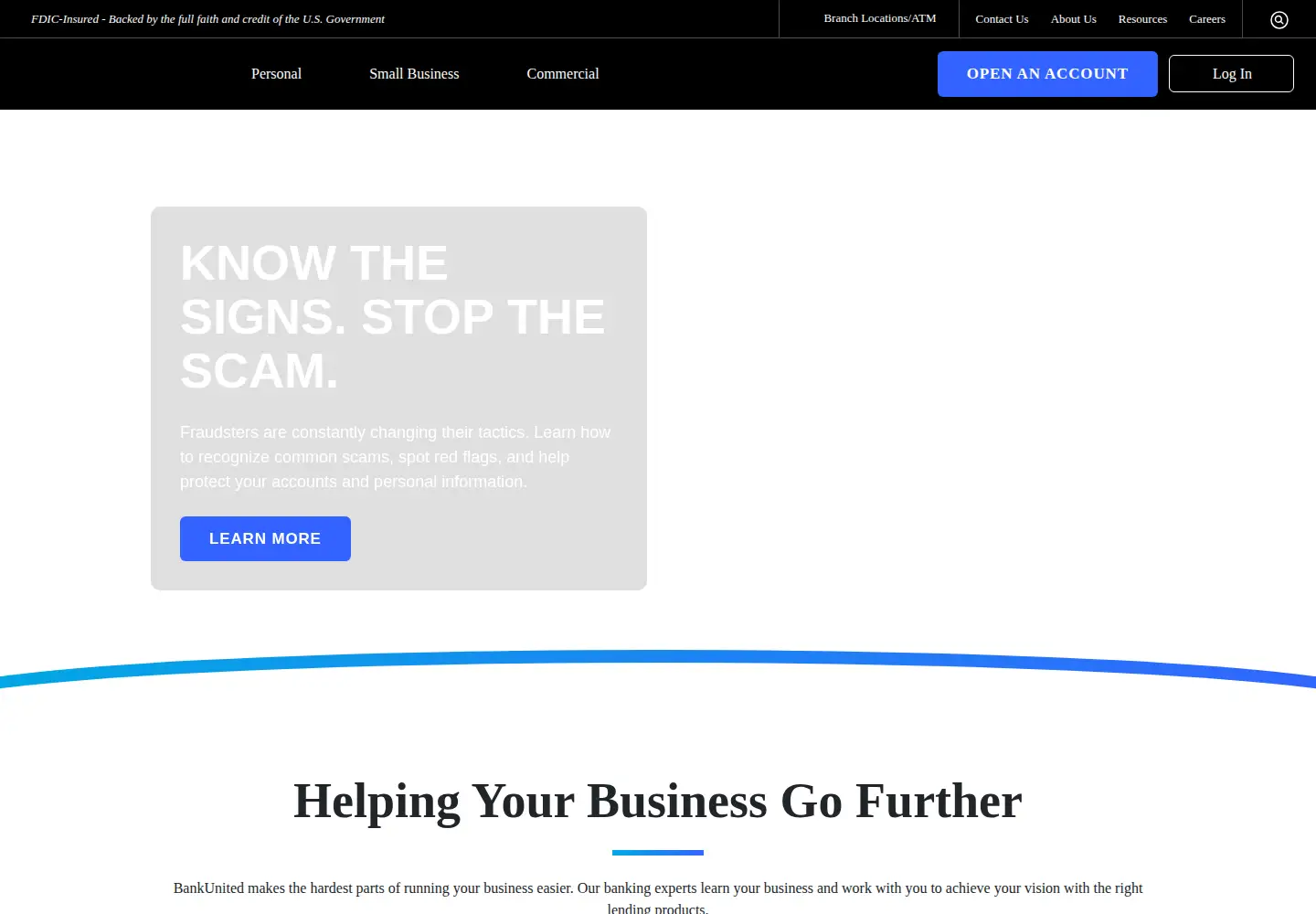 Screenshot of bankunited.com