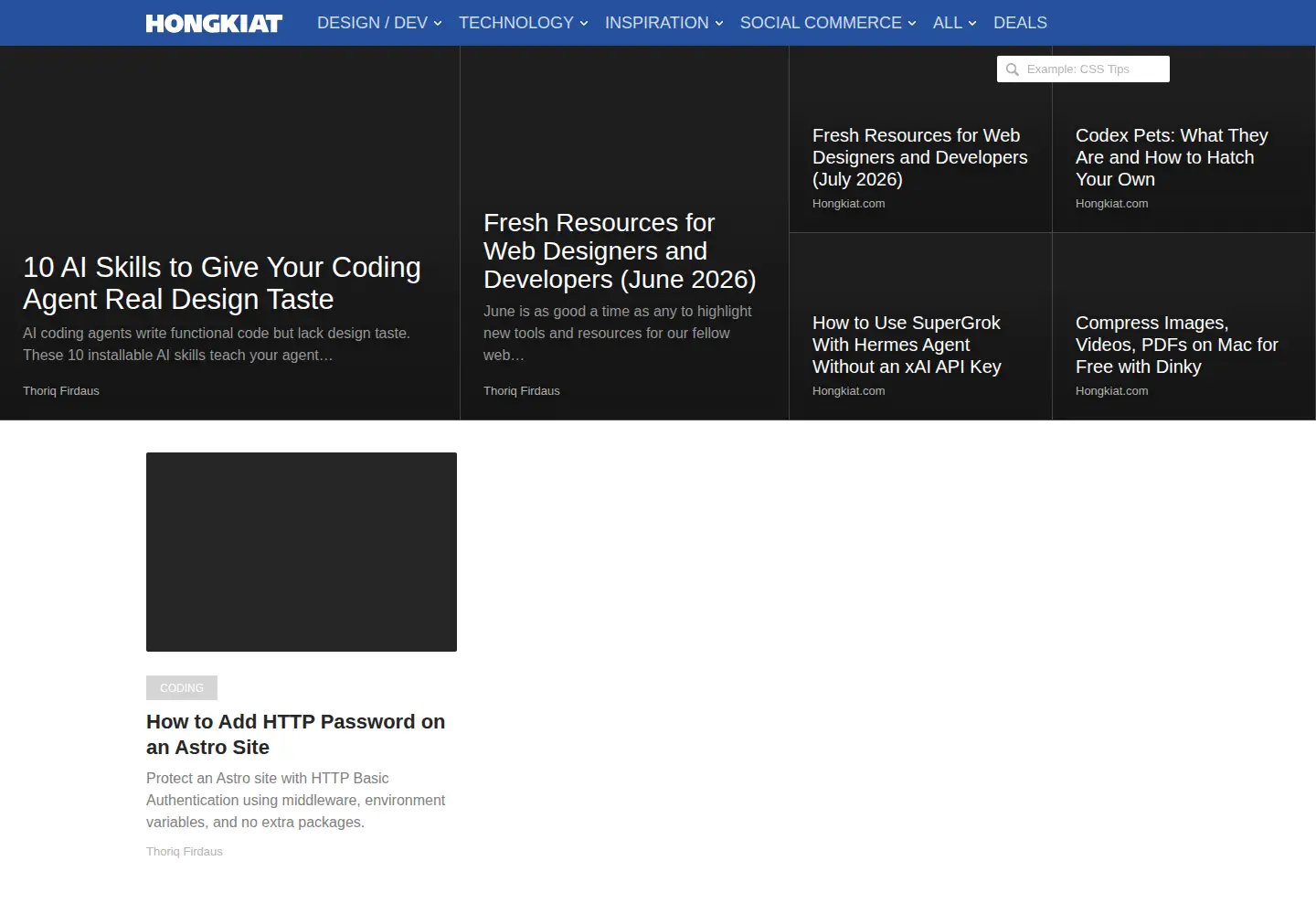 Screenshot of hongkiat.com