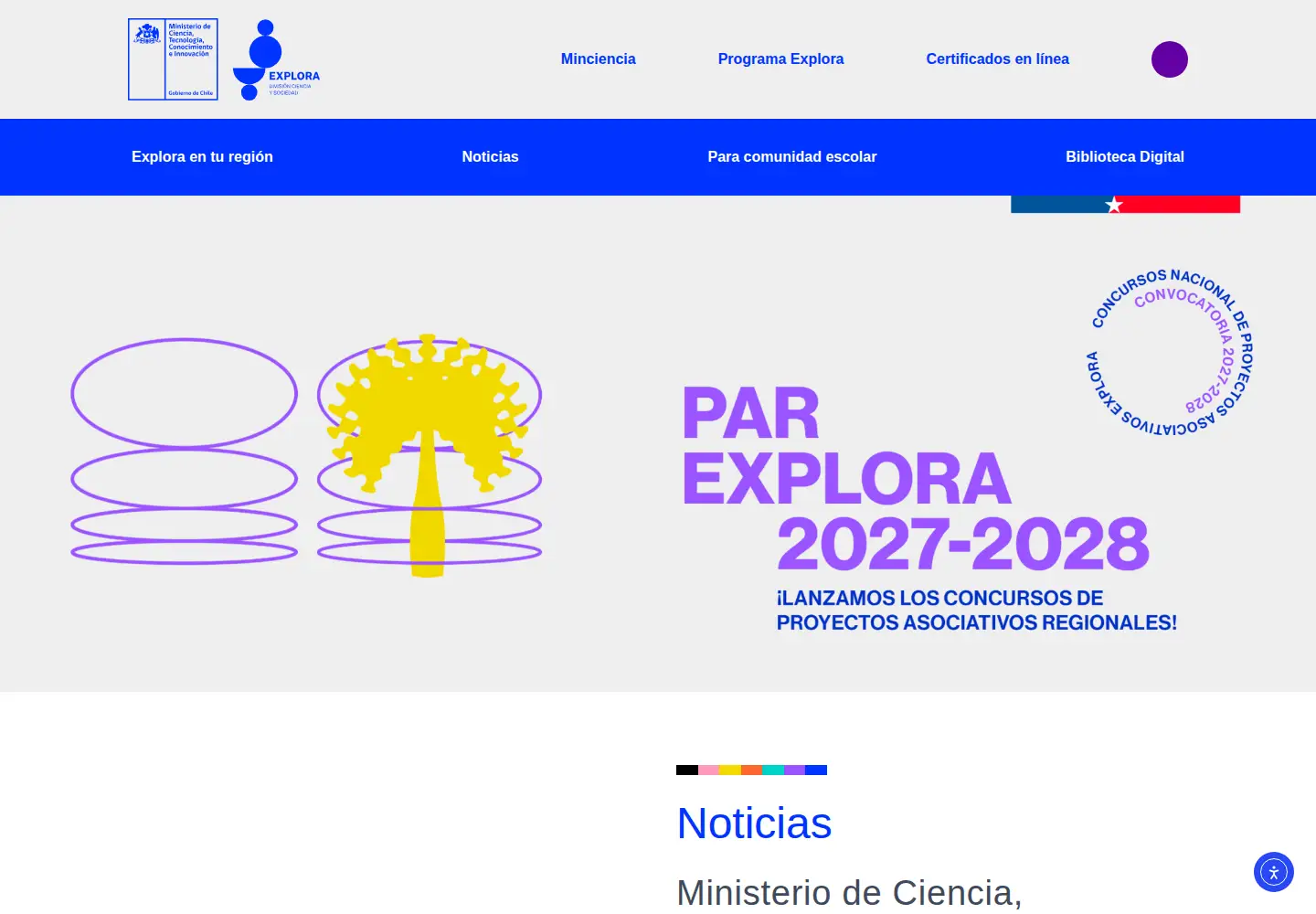 Screenshot of explora.cl