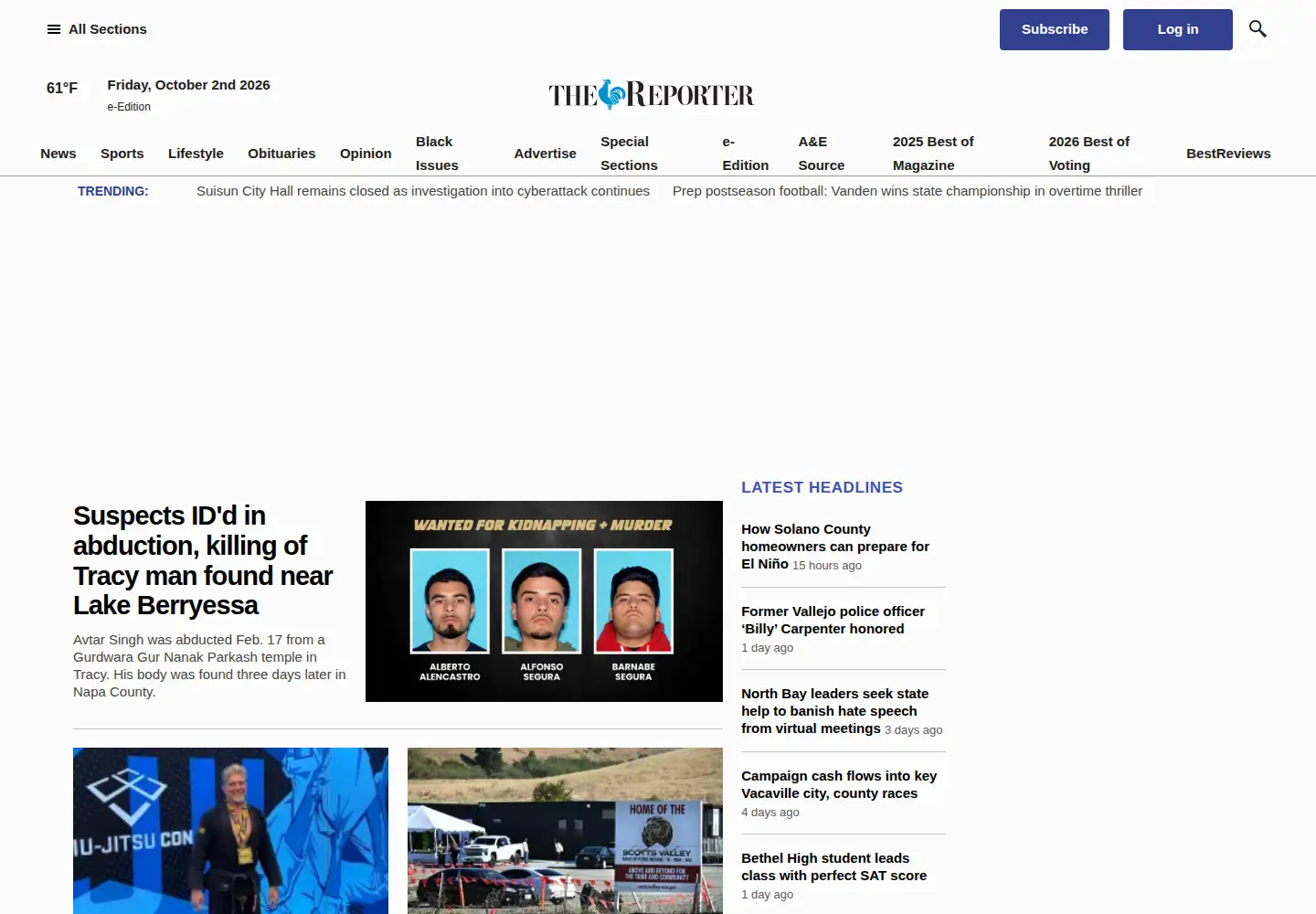 Screenshot of thereporter.com