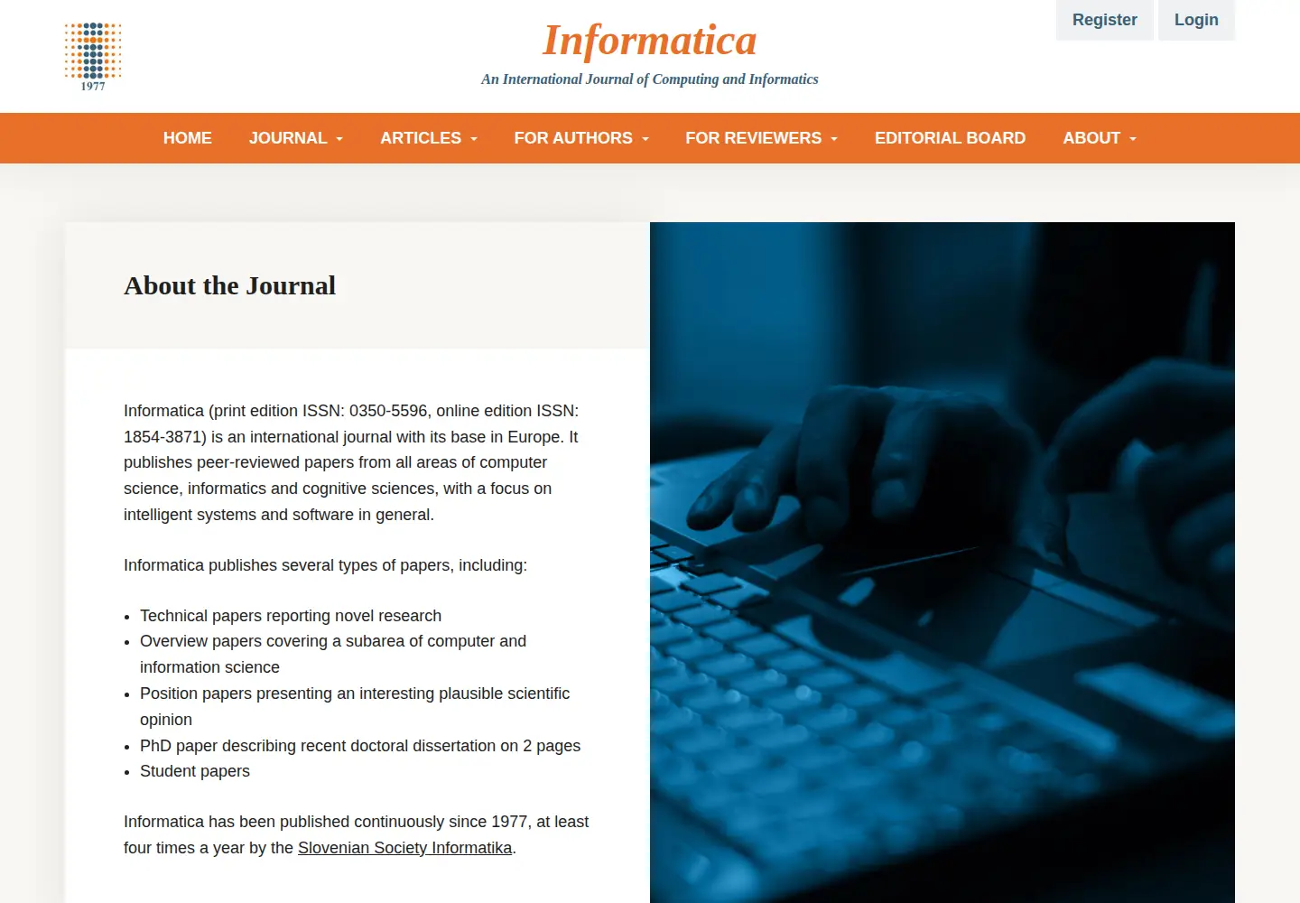 Screenshot of informatica.si