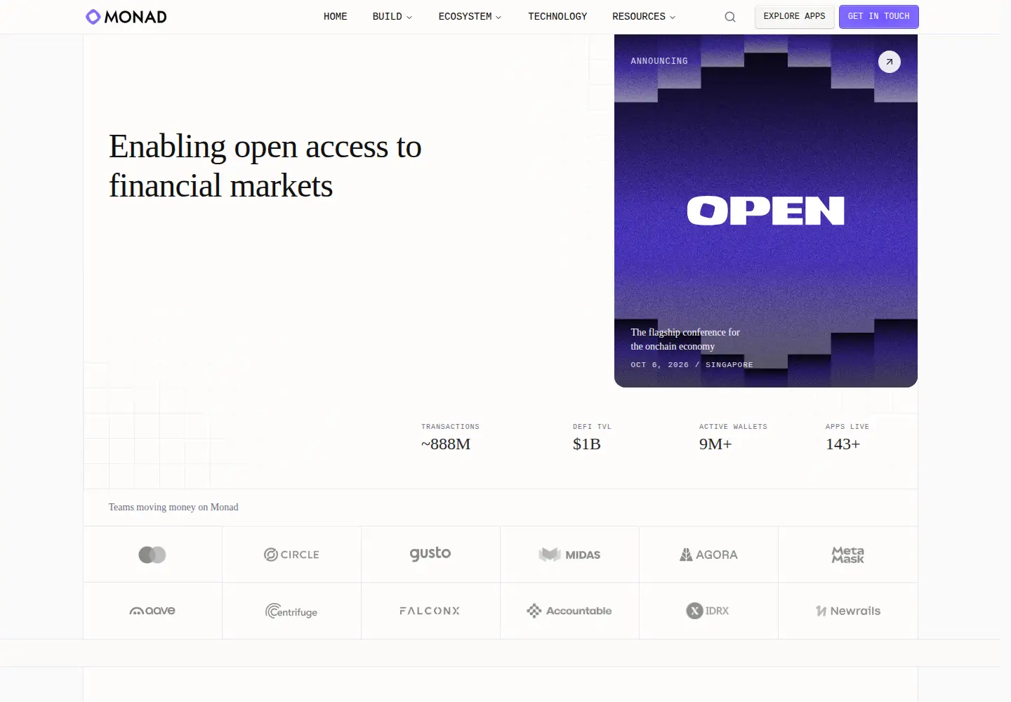 Screenshot of monad.xyz