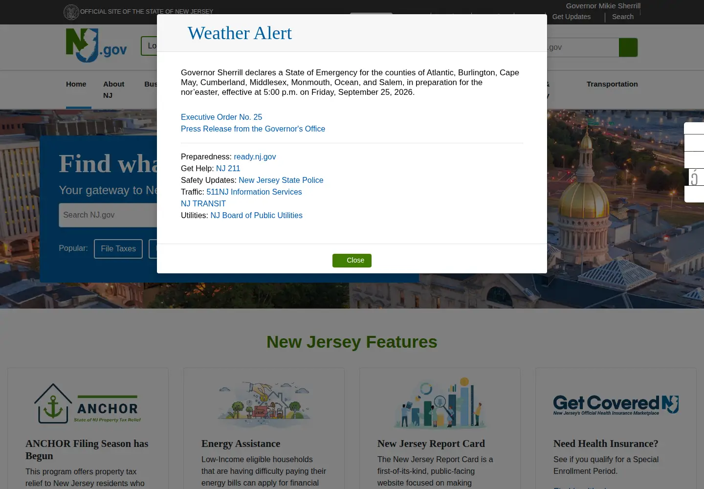Screenshot of state.nj.us