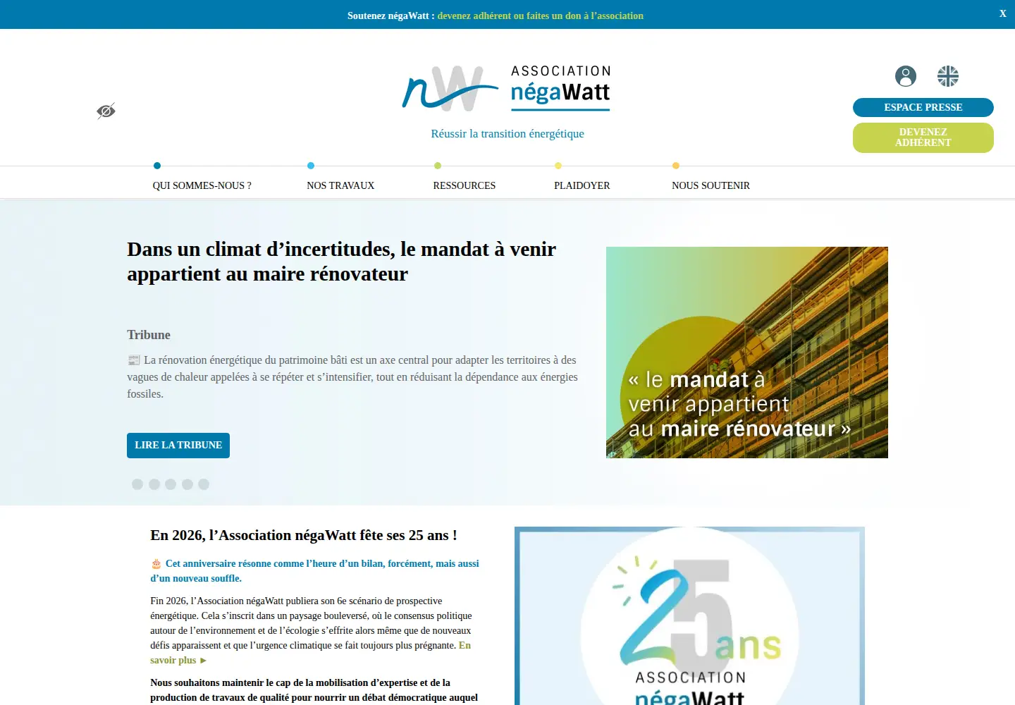Screenshot of negawatt.org