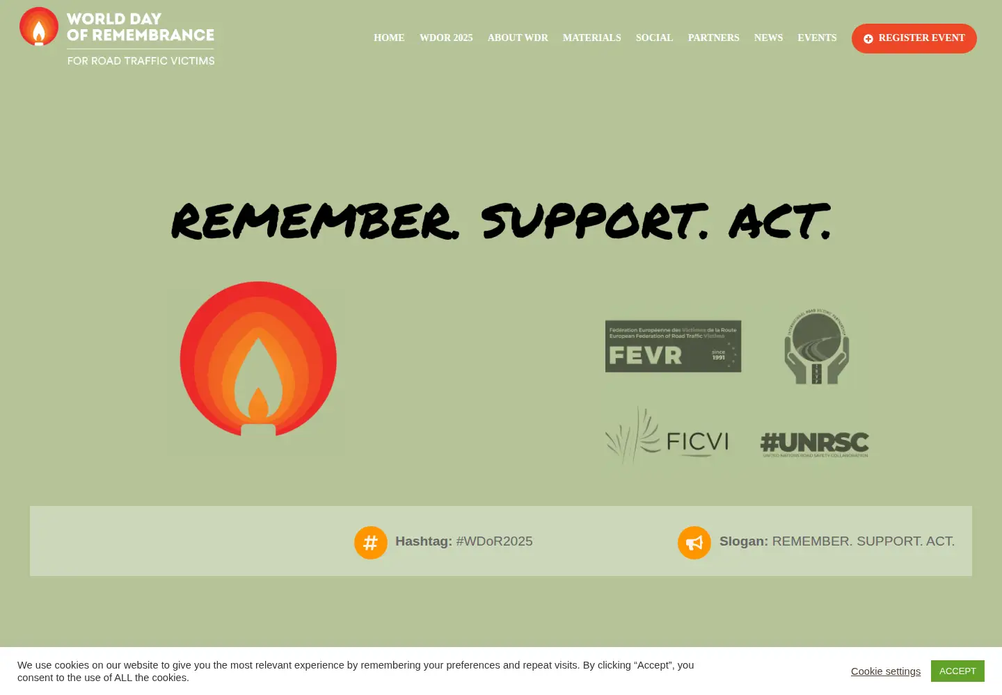 Captured homepage of worlddayofremembrance.org in the current scan