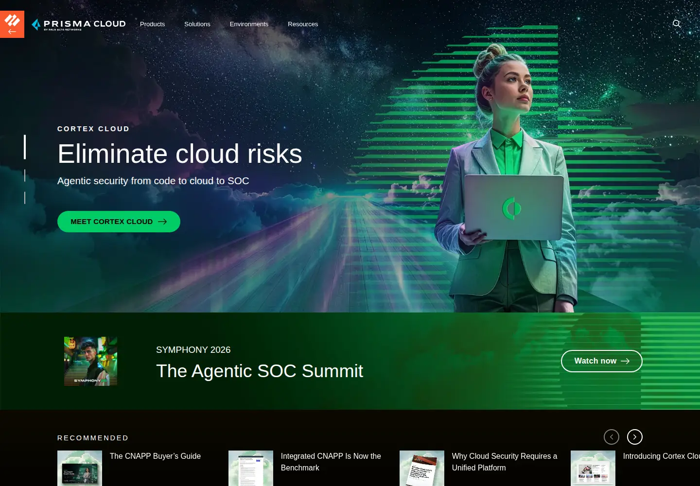 Screenshot of prismacloud.io
