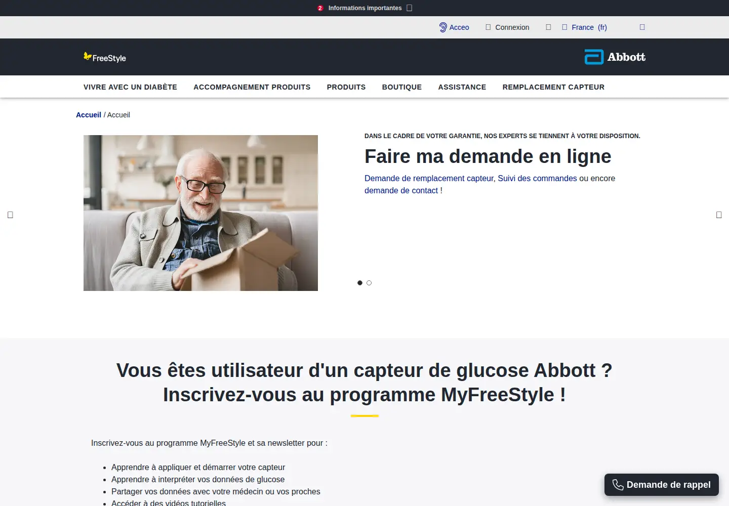 Screenshot of freestyle.abbott