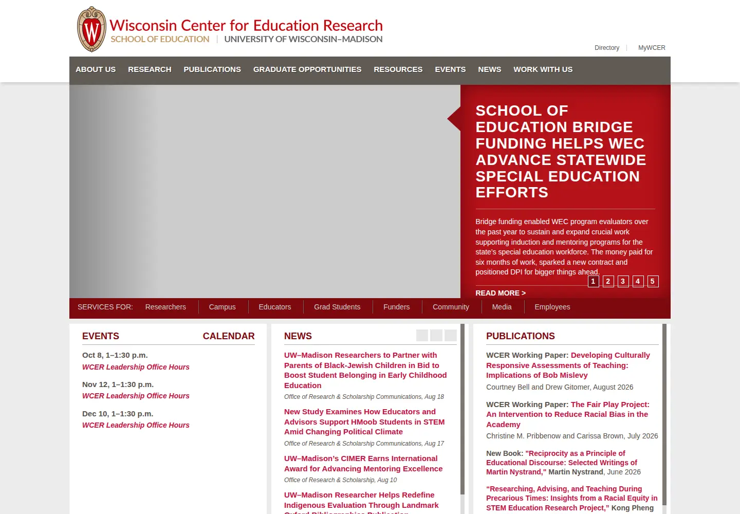 Captured homepage of wceruw.org in the current scan