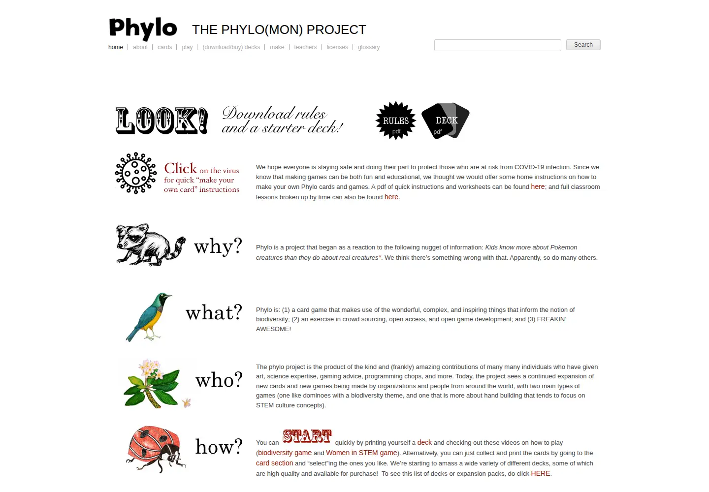 Screenshot of phylogame.org