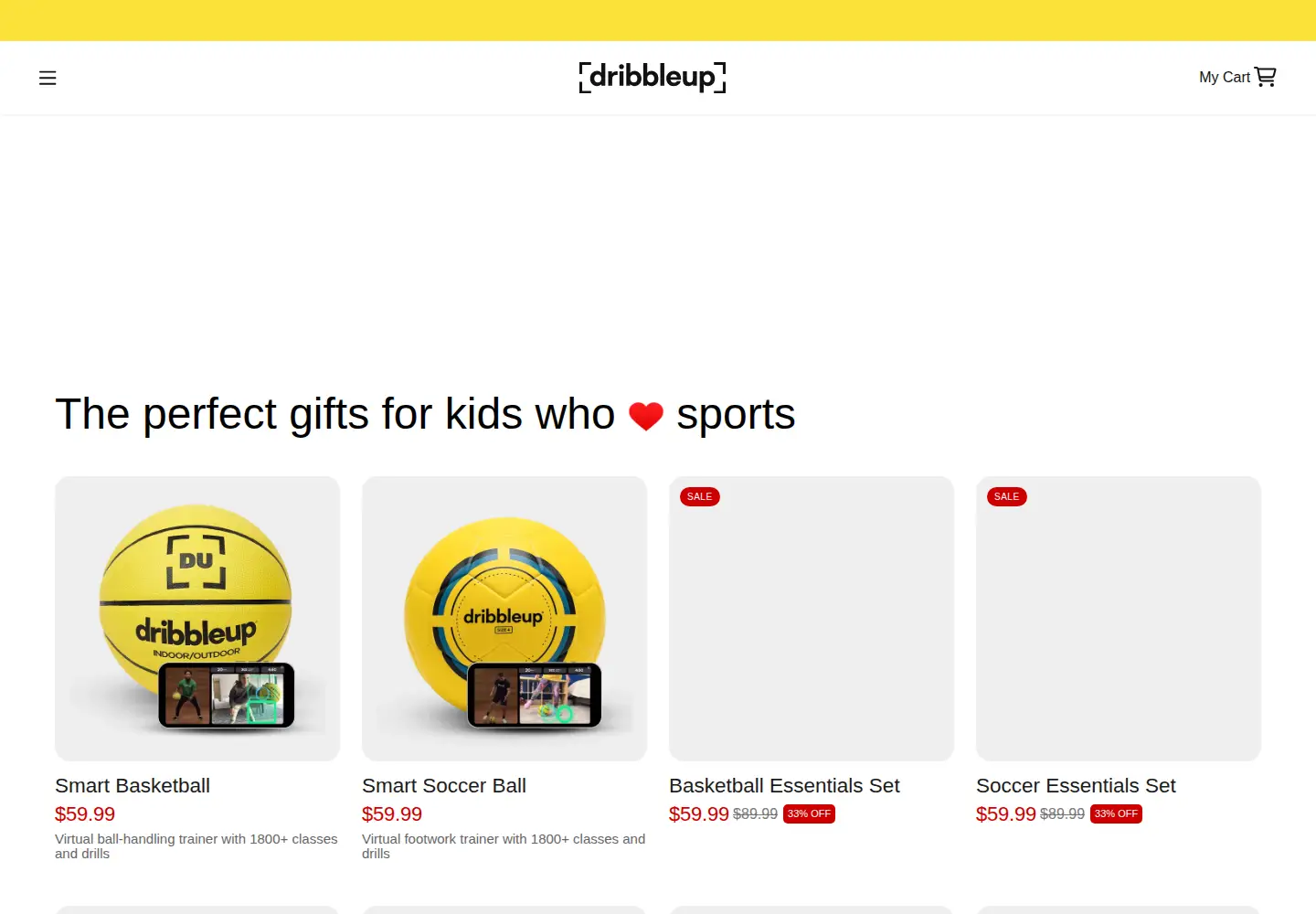 Screenshot of dribbleup.com