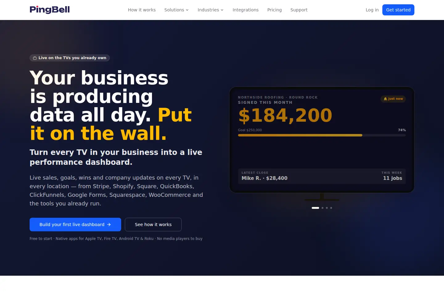 Screenshot of pingbell.io