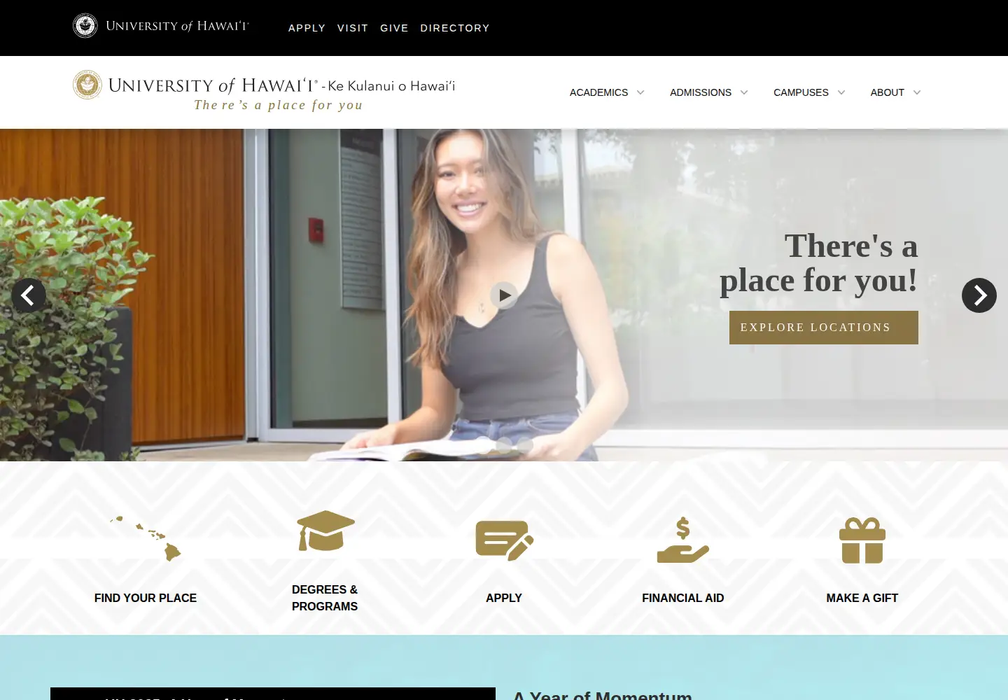 Screenshot of hawaii.edu