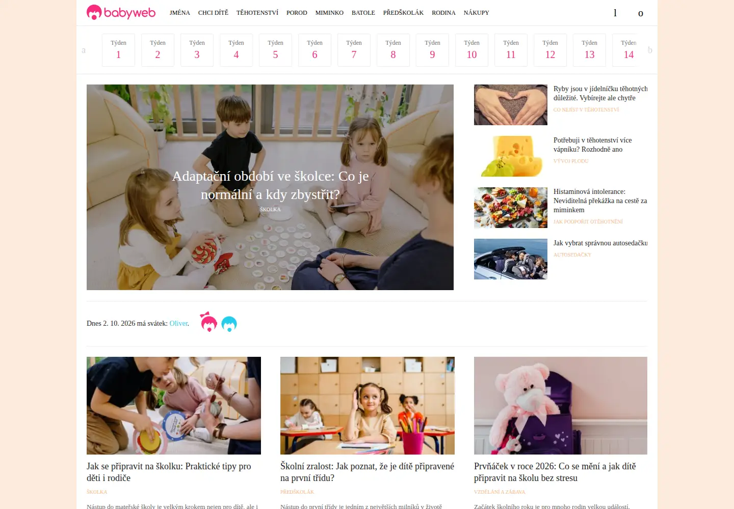 Screenshot of babyweb.cz