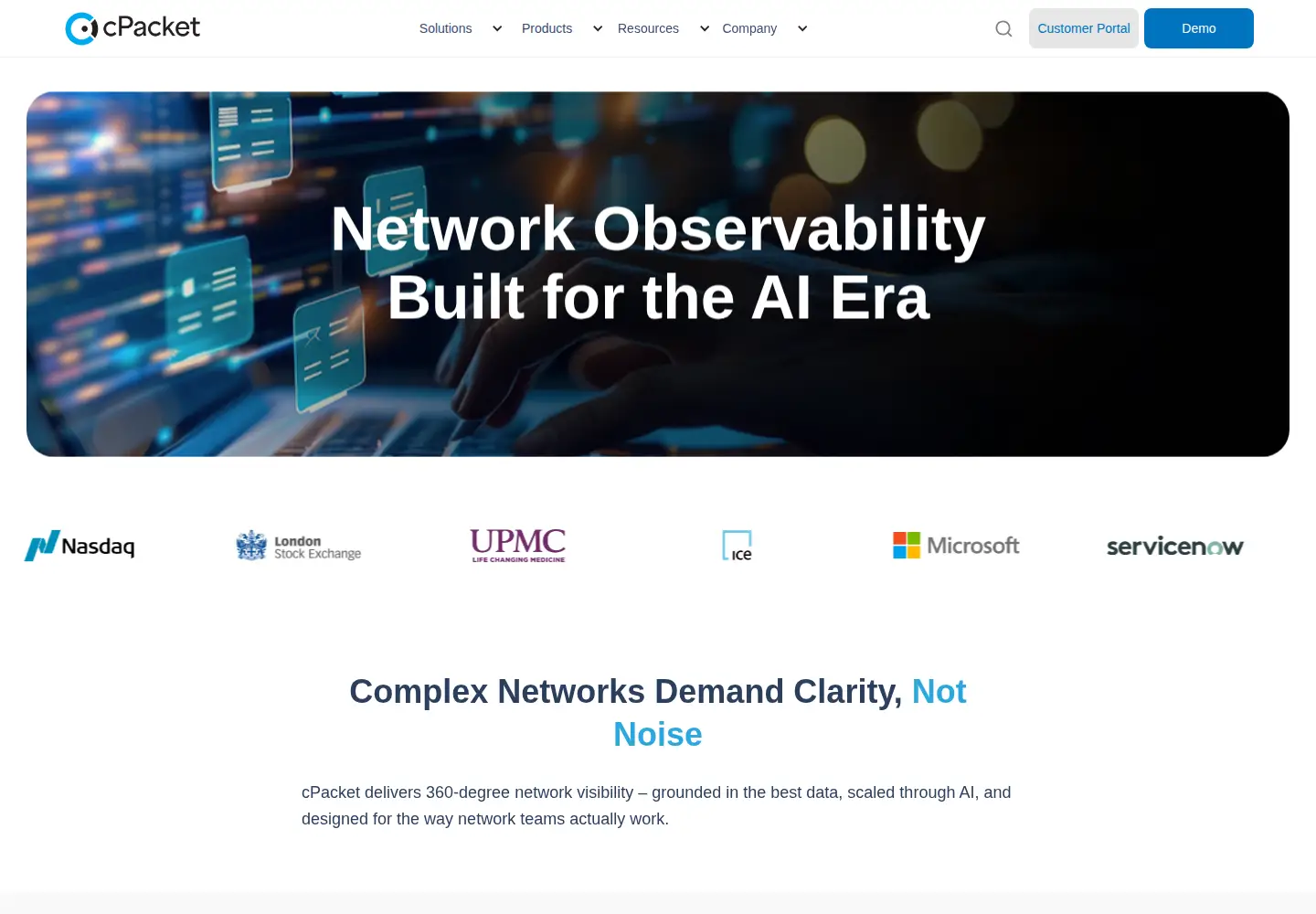 Screenshot of cpacket.com