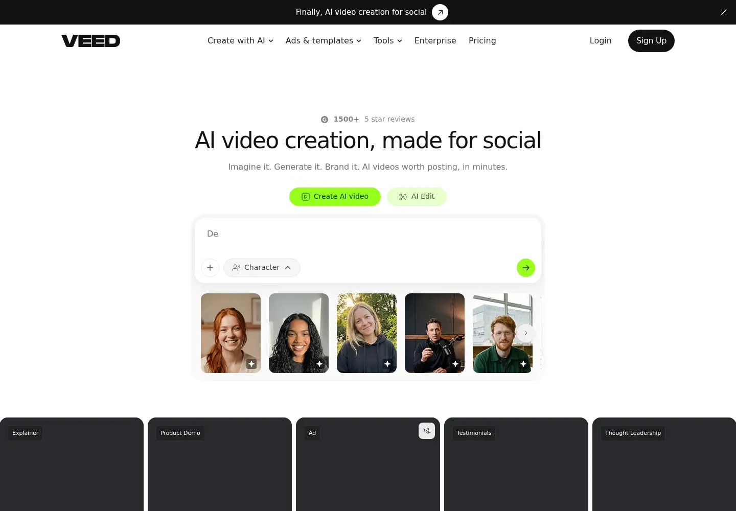 Screenshot of veed.io