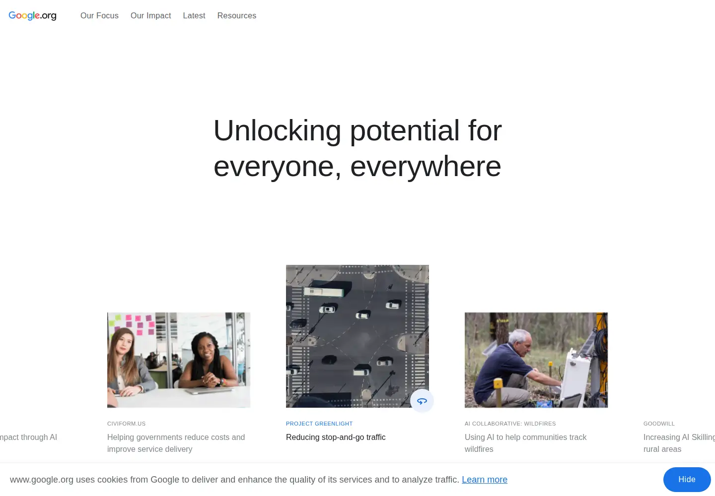 Screenshot of google.org