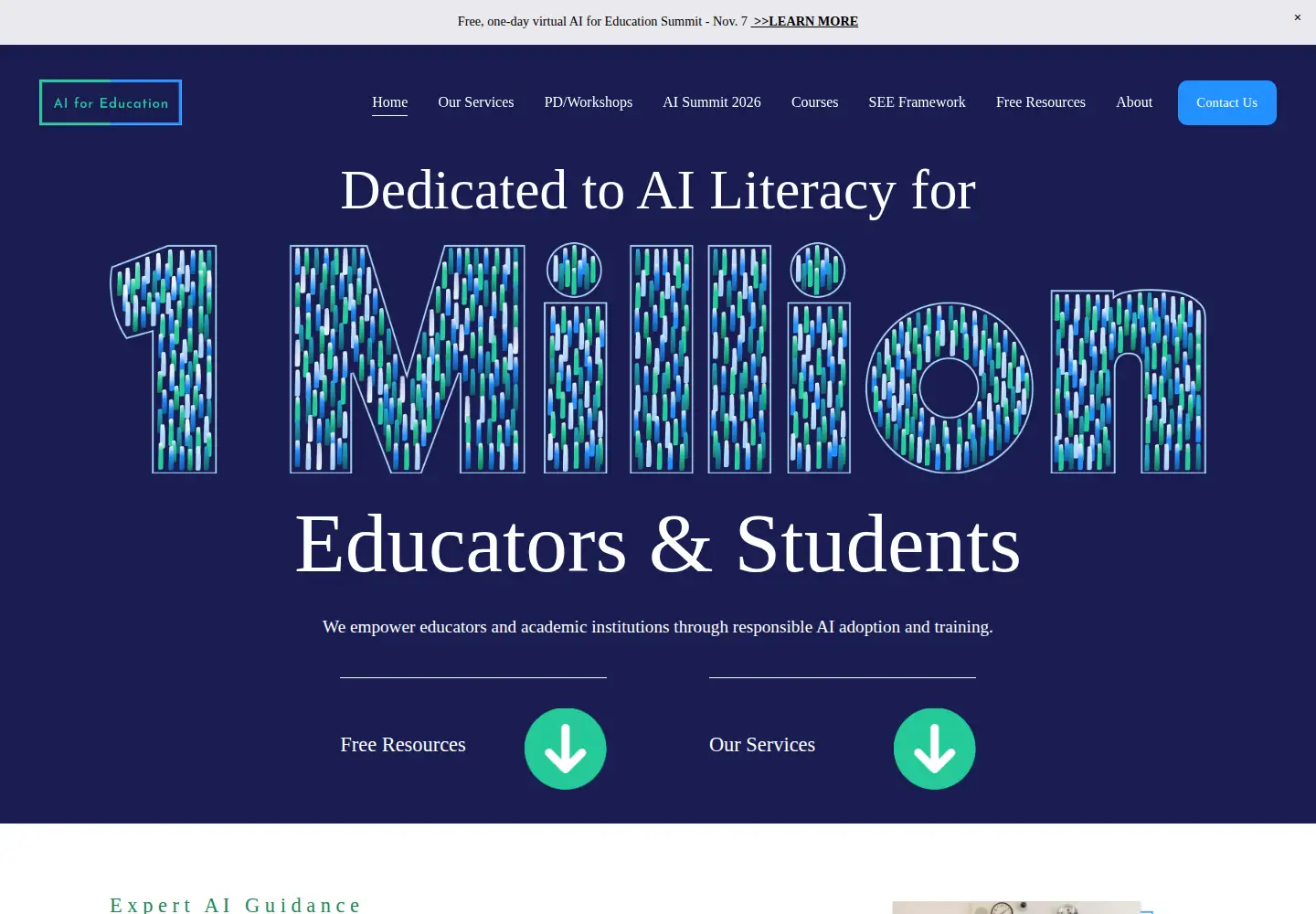 Screenshot of aiforeducation.io