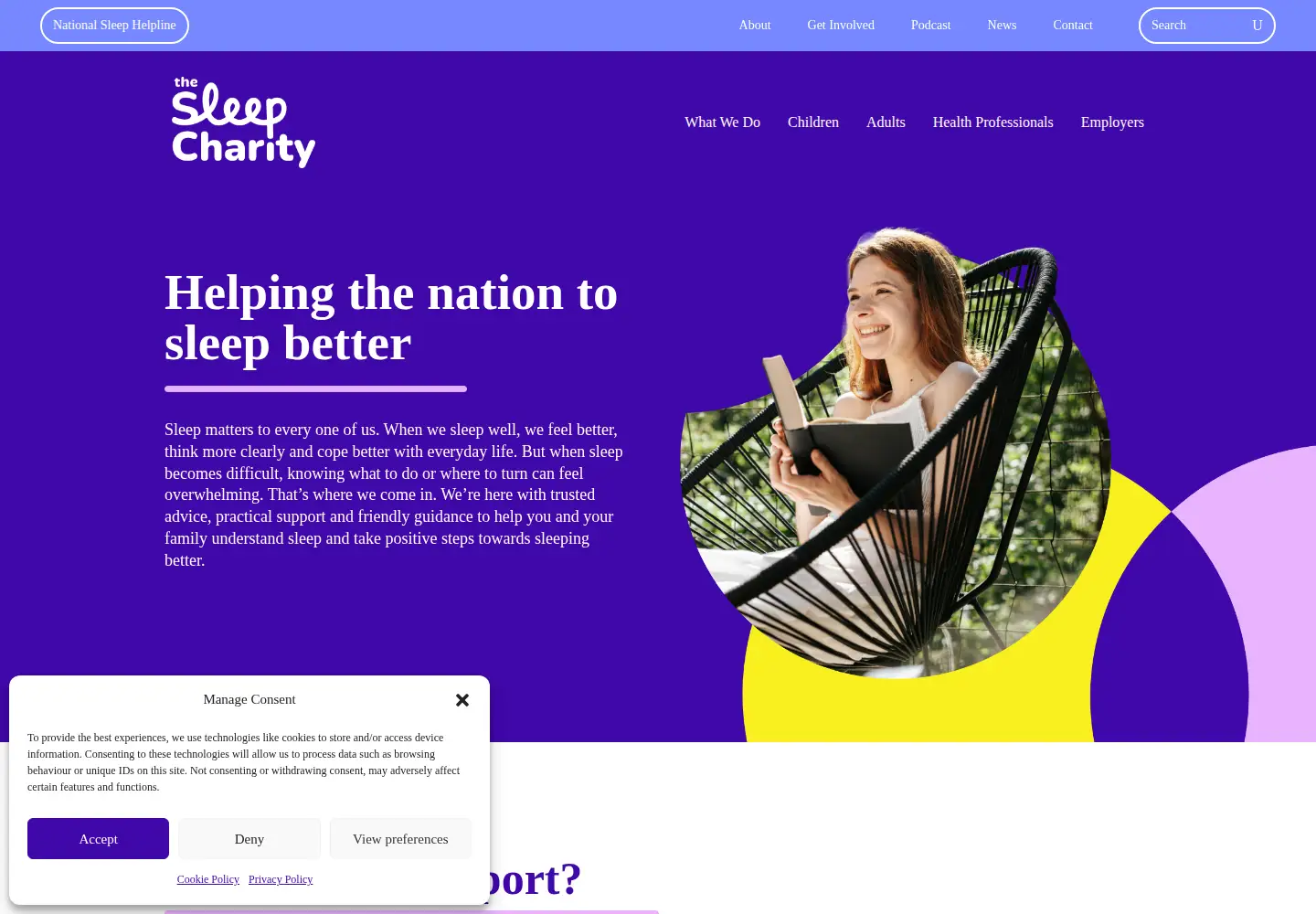 Screenshot of thesleepcharity.org.uk