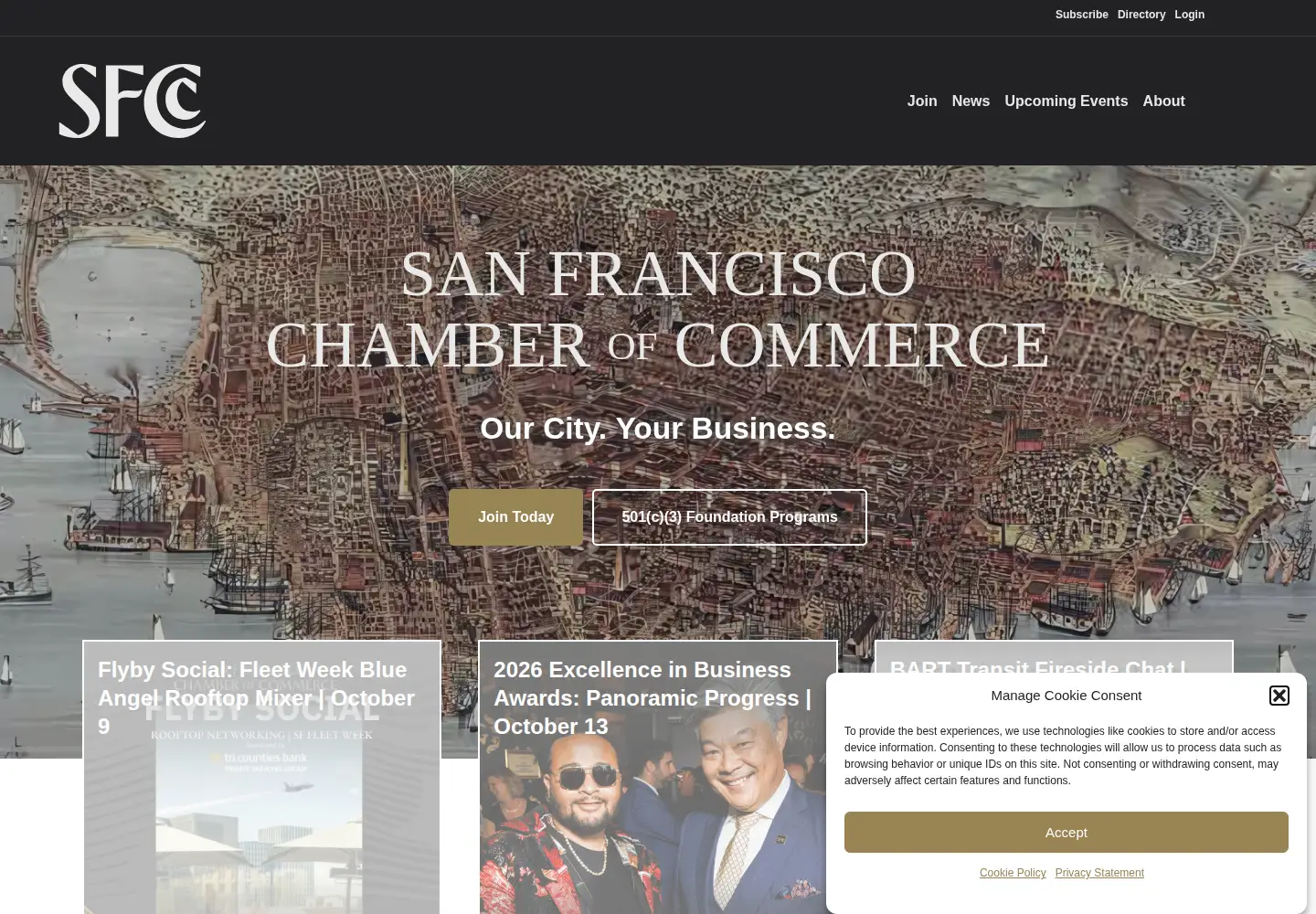 Screenshot of sfchamber.com