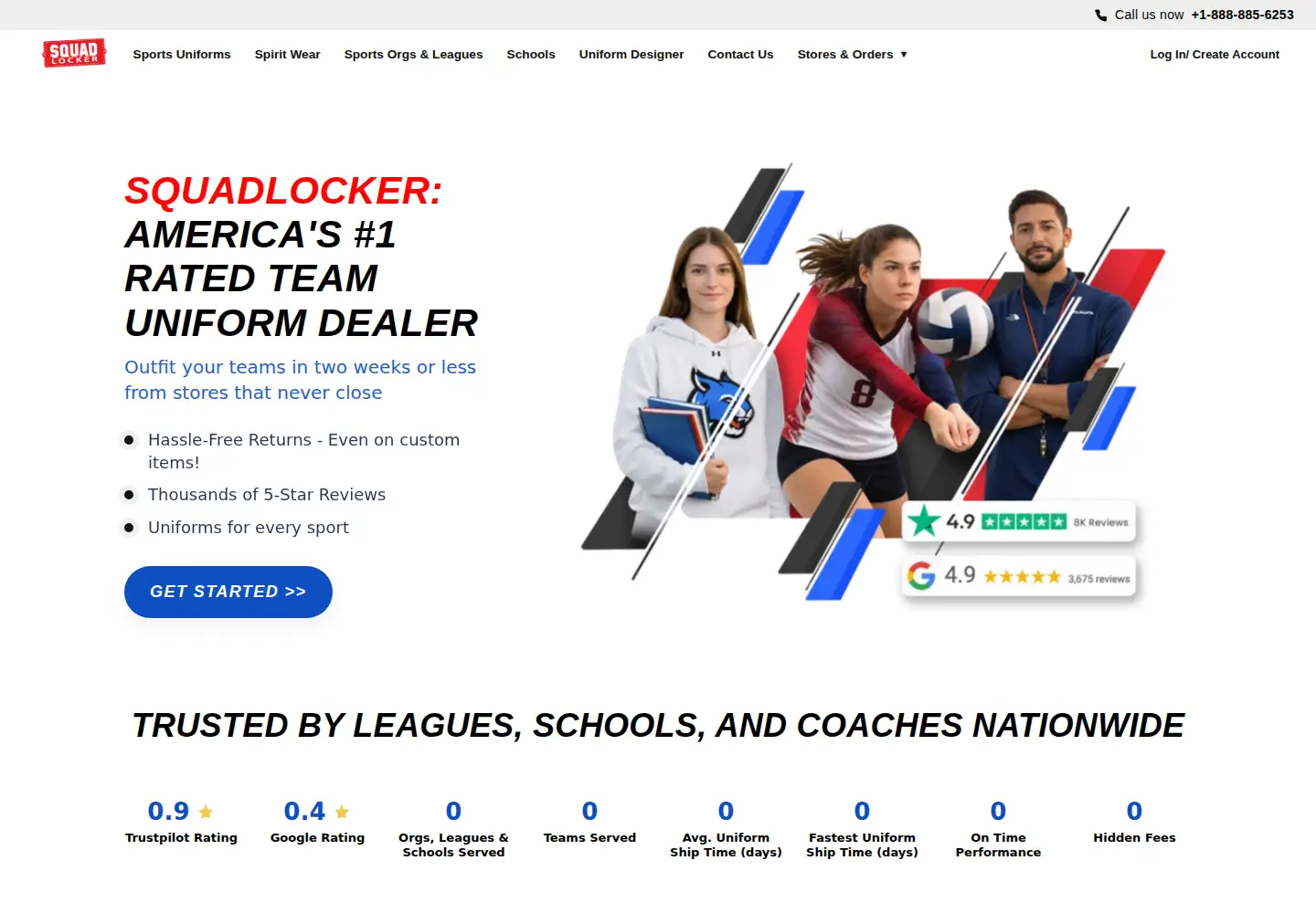 Screenshot of squadlocker.com